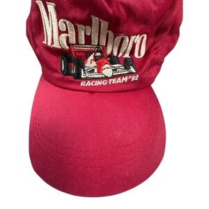 Marlboro Hat Mens OS Racing Team 92 Snapback Red Corduroy Vintage Vanguard